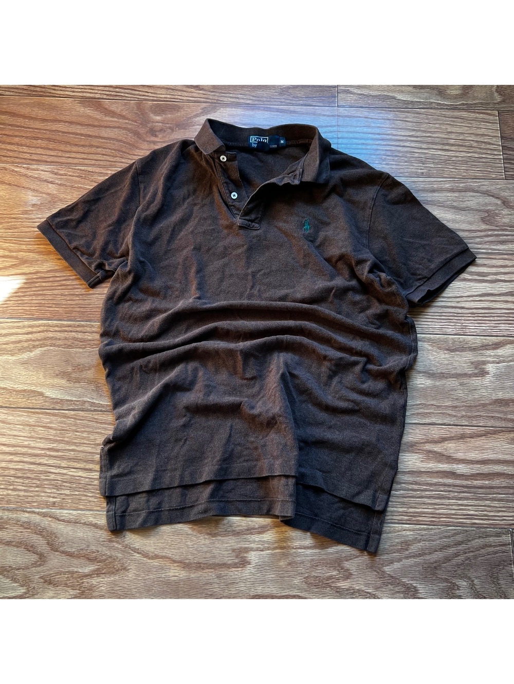 vintage y2k polo ralph lauren brown cotton polo shirt medium streetwear skater